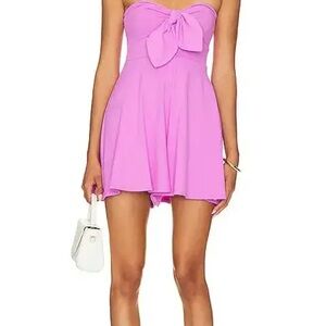 Susana Monaco Strapless bow romper in pink size M